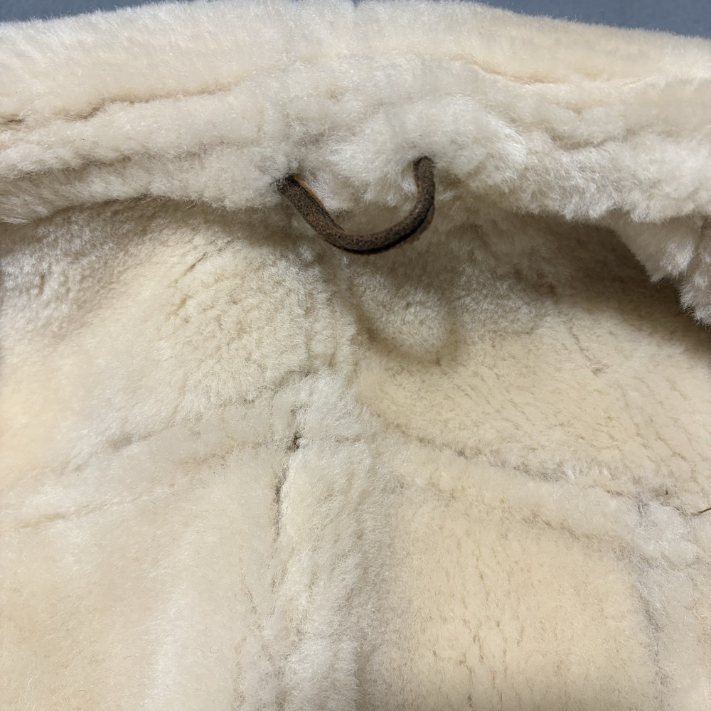 Shearling Lambskin B-3 Bomber Jacket Mens Size M Aviator Coat Brown Handmade NEW - Picture 8 of 16